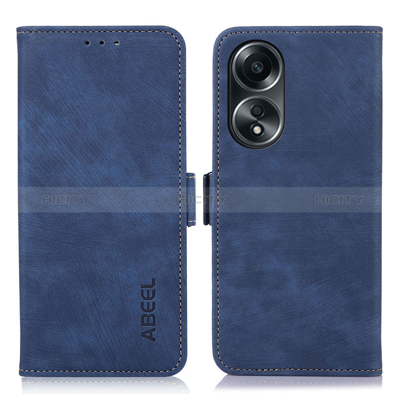 Coque Portefeuille Livre Cuir Etui Clapet K08Z pour Oppo A18 Bleu Plus