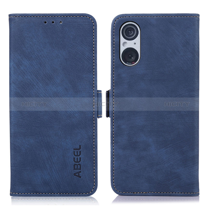 Coque Portefeuille Livre Cuir Etui Clapet K08Z pour Sony Xperia 5 V Bleu Plus