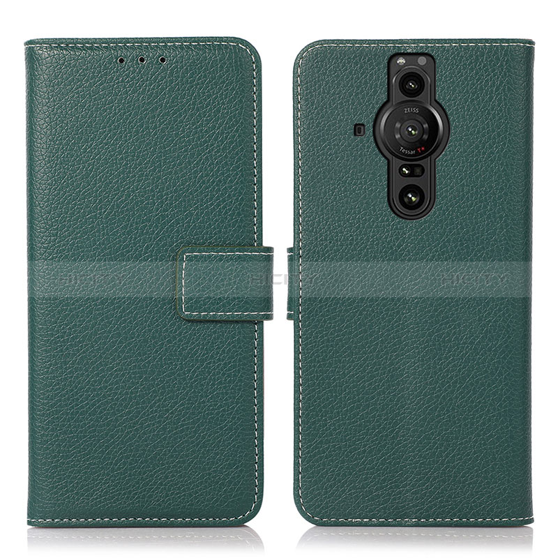 Coque Portefeuille Livre Cuir Etui Clapet K08Z pour Sony Xperia PRO-I Vert Plus