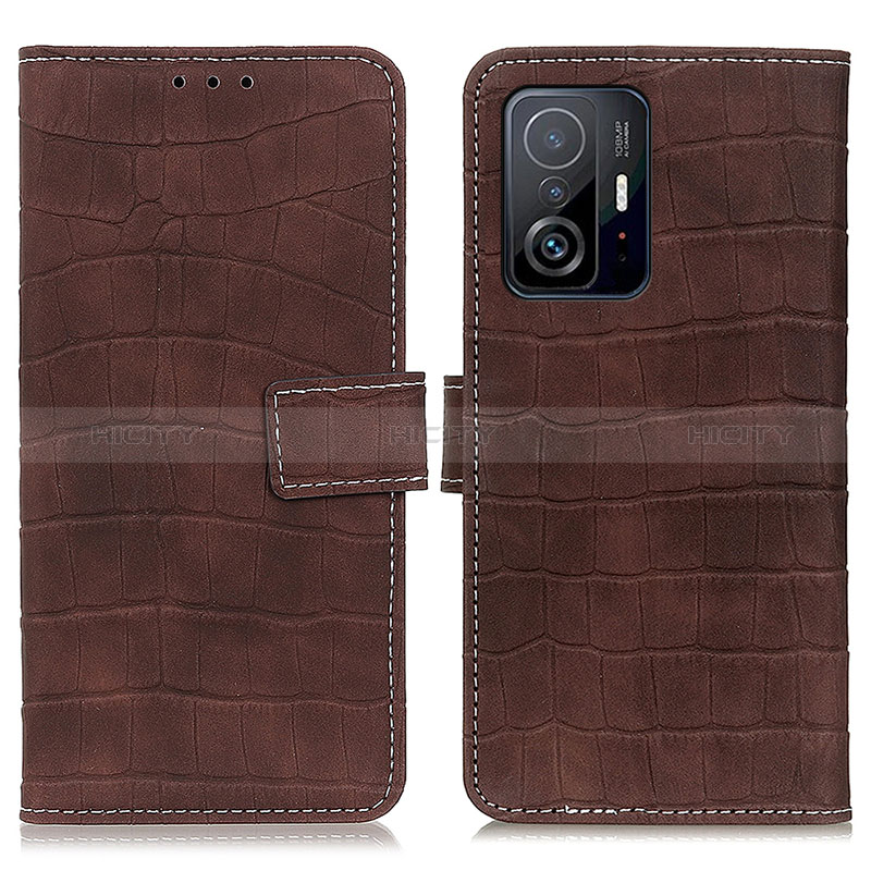 Coque Portefeuille Livre Cuir Etui Clapet K08Z pour Xiaomi Mi 11T 5G Marron Plus