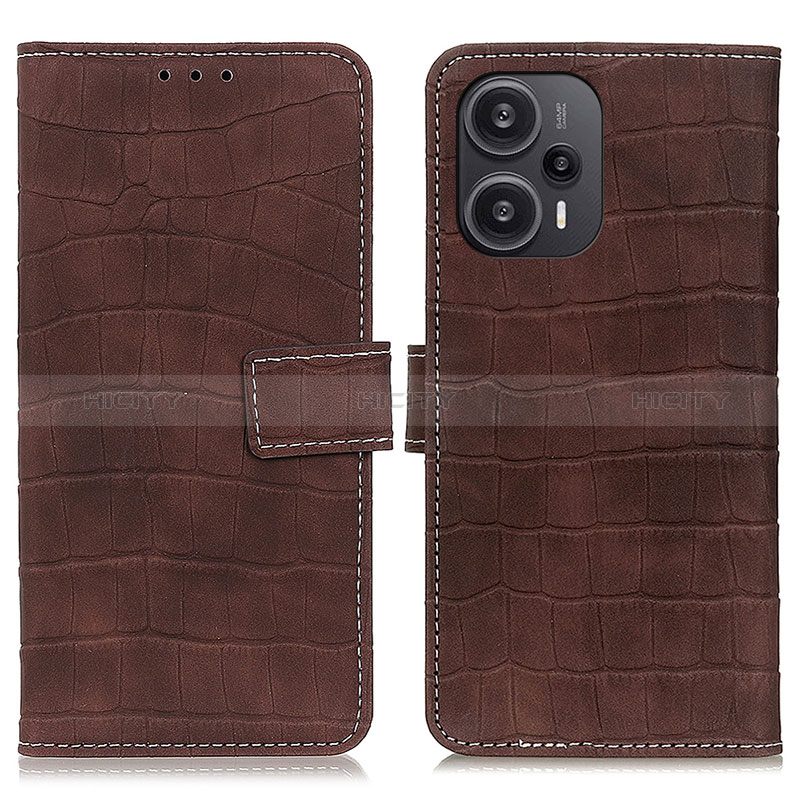 Coque Portefeuille Livre Cuir Etui Clapet K08Z pour Xiaomi Poco F5 5G Marron Plus