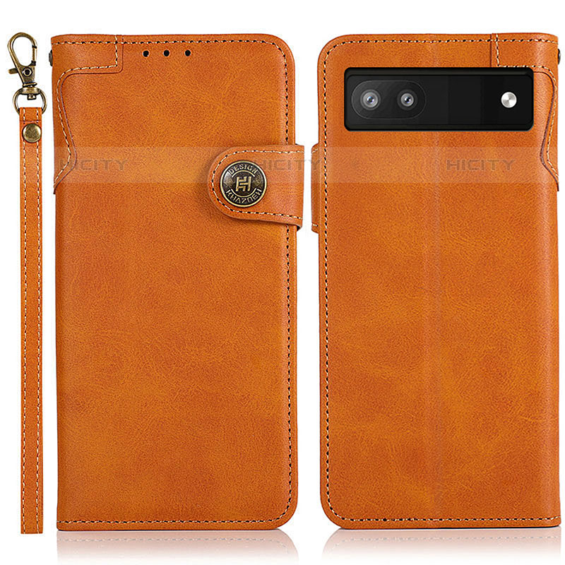 Coque Portefeuille Livre Cuir Etui Clapet K09Z pour Google Pixel 6a 5G Marron Plus