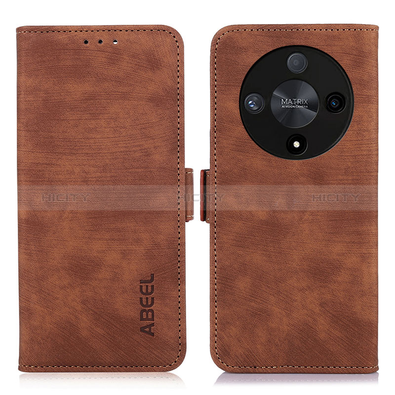 Coque Portefeuille Livre Cuir Etui Clapet K09Z pour Huawei Honor Magic6 Lite 5G Marron Plus