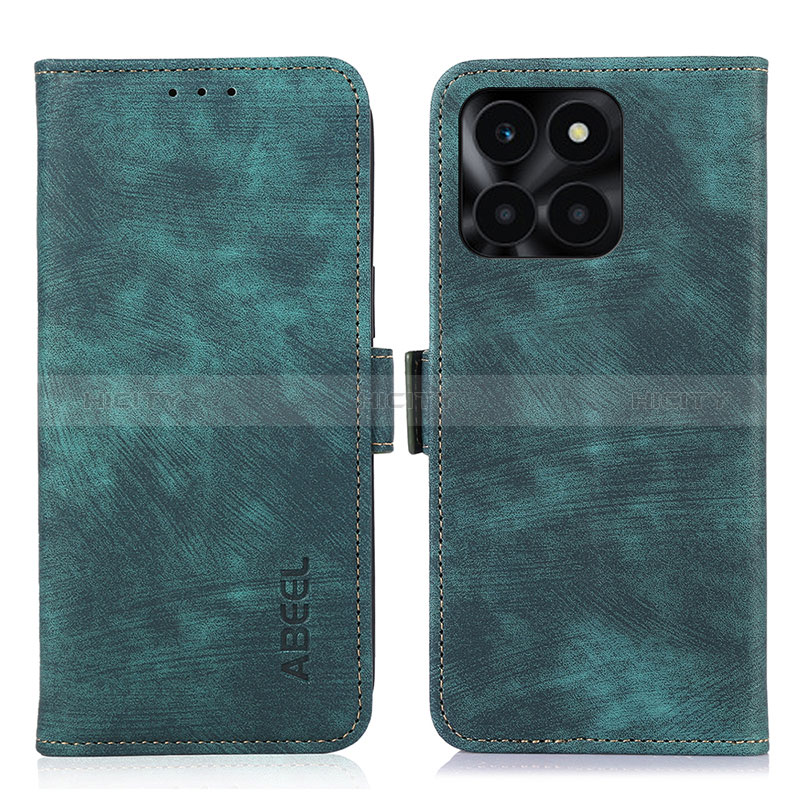 Coque Portefeuille Livre Cuir Etui Clapet K09Z pour Huawei Honor X6a Vert Plus