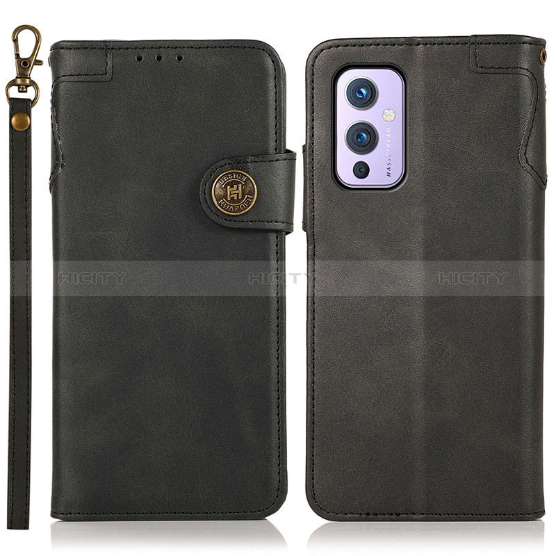 Coque Portefeuille Livre Cuir Etui Clapet K09Z pour OnePlus 9 5G Noir Plus