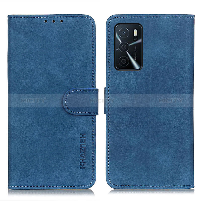 Coque Portefeuille Livre Cuir Etui Clapet K09Z pour Oppo A16 Bleu Plus