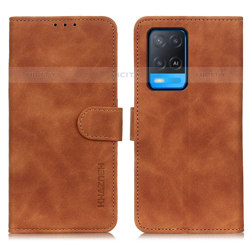 Coque Portefeuille Livre Cuir Etui Clapet K09Z pour Oppo A54 4G Marron Plus