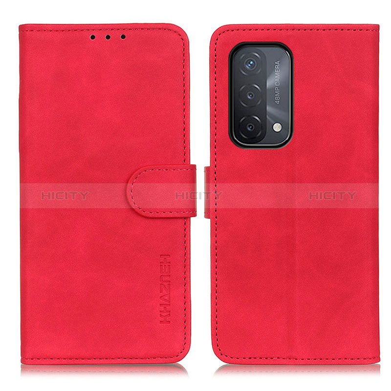 Coque Portefeuille Livre Cuir Etui Clapet K09Z pour Oppo A54 5G Rouge Plus