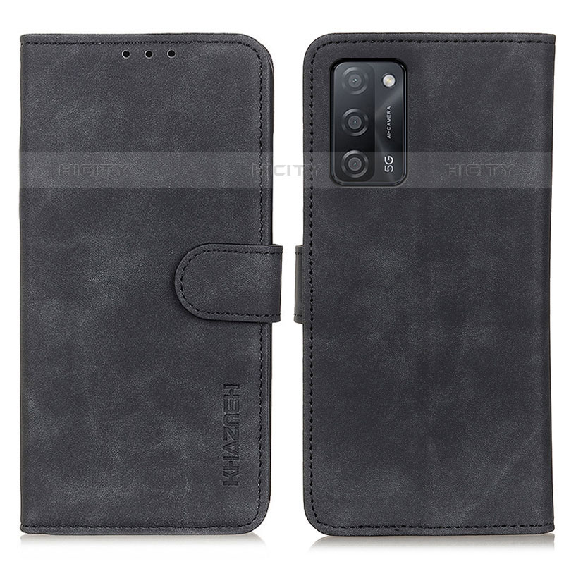 Coque Portefeuille Livre Cuir Etui Clapet K09Z pour Oppo A55 5G Noir Plus