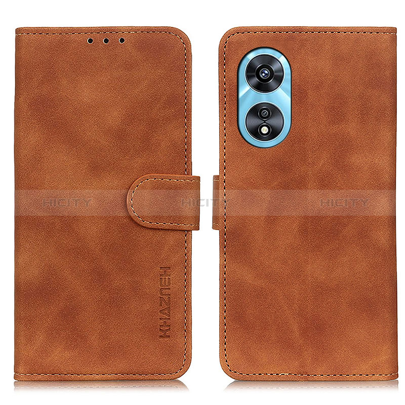 Coque Portefeuille Livre Cuir Etui Clapet K09Z pour Oppo A97 5G Marron Plus