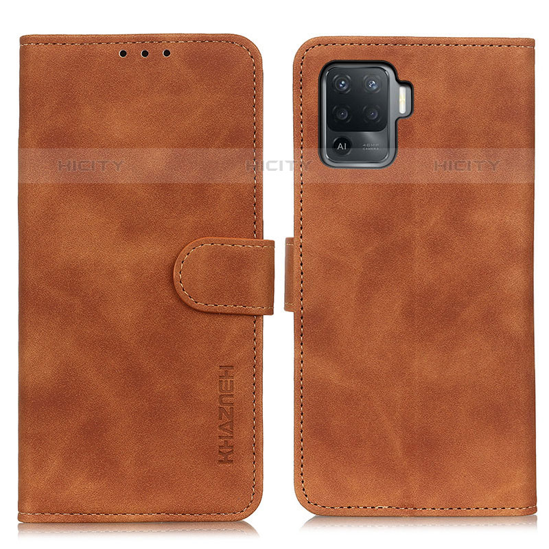 Coque Portefeuille Livre Cuir Etui Clapet K09Z pour Oppo F19 Pro Marron Plus