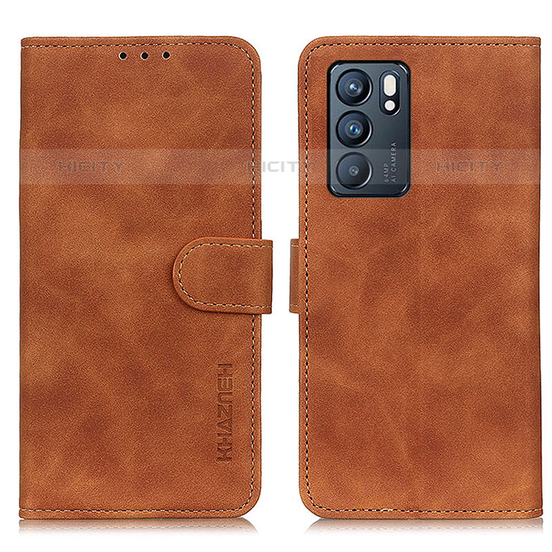 Coque Portefeuille Livre Cuir Etui Clapet K09Z pour Oppo Reno6 5G Marron Plus