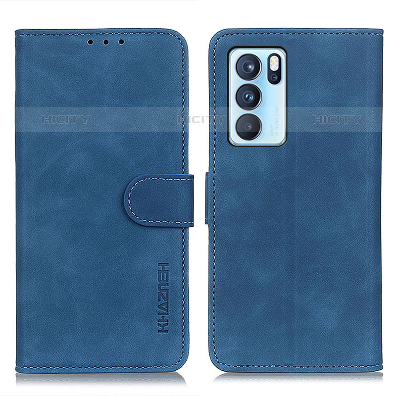 Coque Portefeuille Livre Cuir Etui Clapet K09Z pour Oppo Reno6 Pro 5G India Bleu Plus