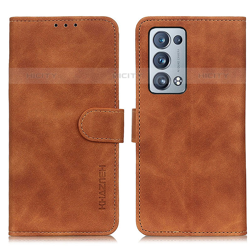 Coque Portefeuille Livre Cuir Etui Clapet K09Z pour Oppo Reno6 Pro 5G Marron Plus