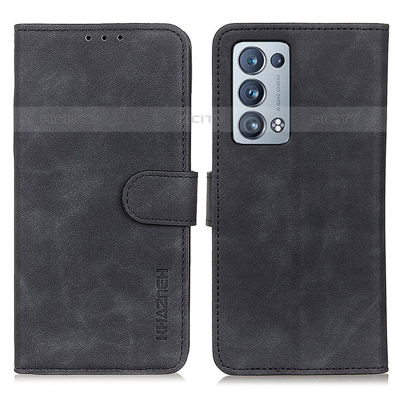 Coque Portefeuille Livre Cuir Etui Clapet K09Z pour Oppo Reno6 Pro 5G Noir Plus