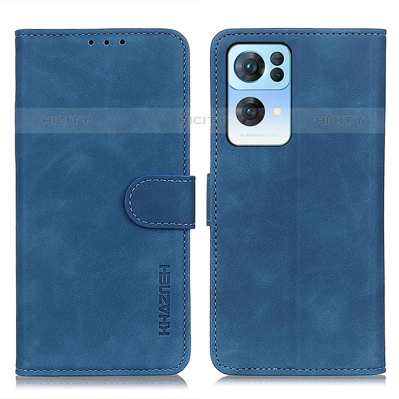 Coque Portefeuille Livre Cuir Etui Clapet K09Z pour Oppo Reno7 Pro 5G Bleu Plus