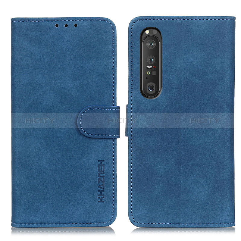 Coque Portefeuille Livre Cuir Etui Clapet K09Z pour Sony Xperia 1 III Bleu Plus