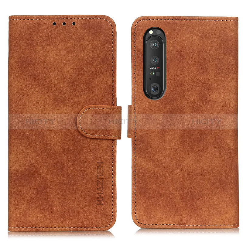 Coque Portefeuille Livre Cuir Etui Clapet K09Z pour Sony Xperia 1 III Marron Plus