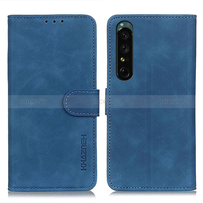 Coque Portefeuille Livre Cuir Etui Clapet K09Z pour Sony Xperia 1 IV Bleu Plus