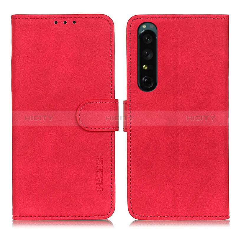 Coque Portefeuille Livre Cuir Etui Clapet K09Z pour Sony Xperia 1 IV Rouge Plus