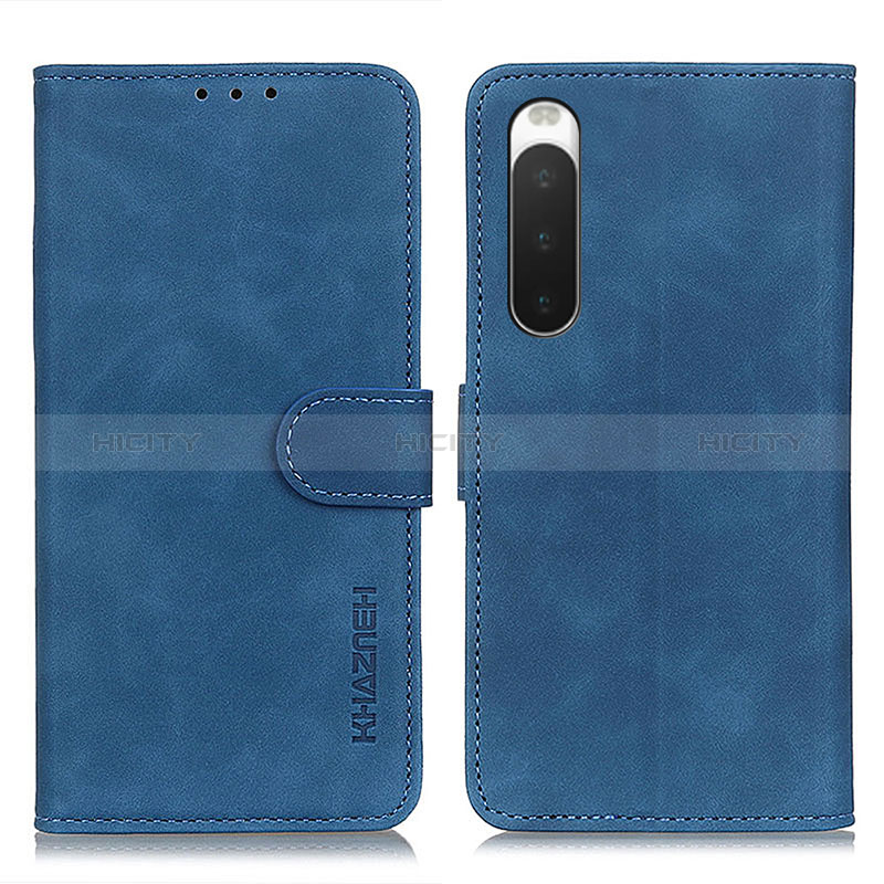 Coque Portefeuille Livre Cuir Etui Clapet K09Z pour Sony Xperia 10 IV Bleu Plus