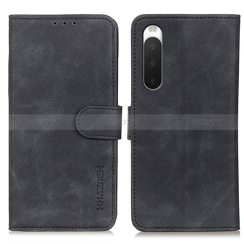 Coque Portefeuille Livre Cuir Etui Clapet K09Z pour Sony Xperia 10 IV Noir Plus