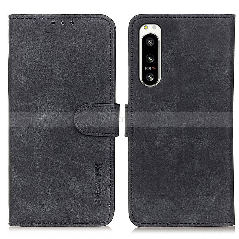 Coque Portefeuille Livre Cuir Etui Clapet K09Z pour Sony Xperia 5 IV Noir Plus