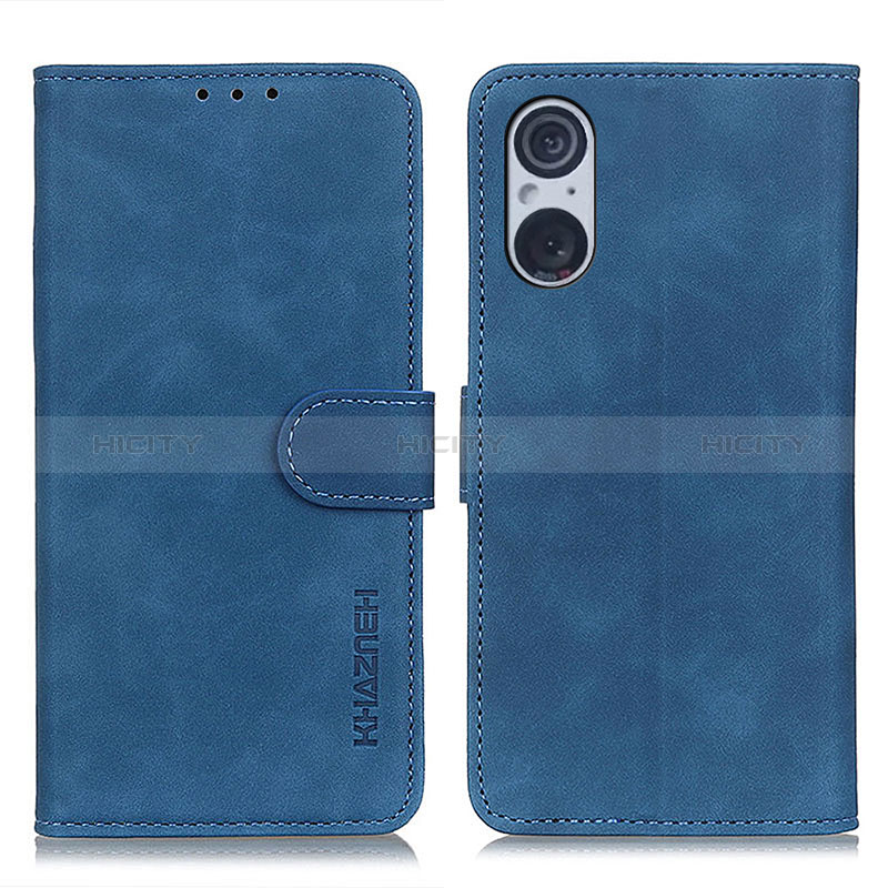 Coque Portefeuille Livre Cuir Etui Clapet K09Z pour Sony Xperia 5 V Bleu Plus