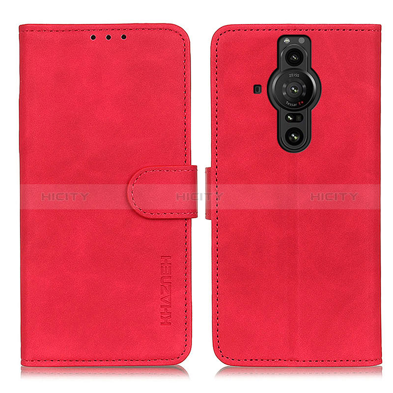 Coque Portefeuille Livre Cuir Etui Clapet K09Z pour Sony Xperia PRO-I Rouge Plus