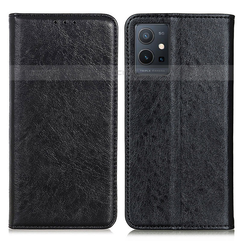 Coque Portefeuille Livre Cuir Etui Clapet K09Z pour Vivo T1 5G India Noir Plus