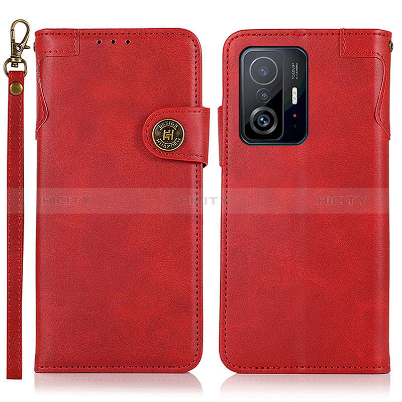 Coque Portefeuille Livre Cuir Etui Clapet K09Z pour Xiaomi Mi 11T 5G Rouge Plus