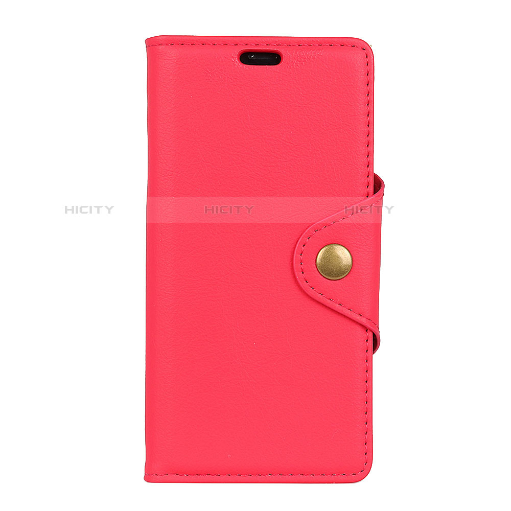 Coque Portefeuille Livre Cuir Etui Clapet L01 pour Alcatel 1 Rouge Plus