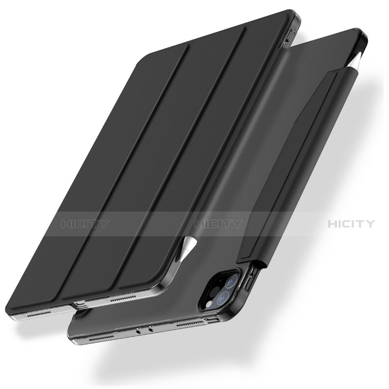 Coque Portefeuille Livre Cuir Etui Clapet L01 pour Apple iPad Pro 11 (2020) Noir Plus