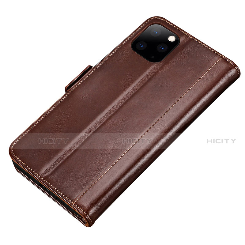 Coque Portefeuille Livre Cuir Etui Clapet L01 pour Apple iPhone 11 Pro Max Marron Plus