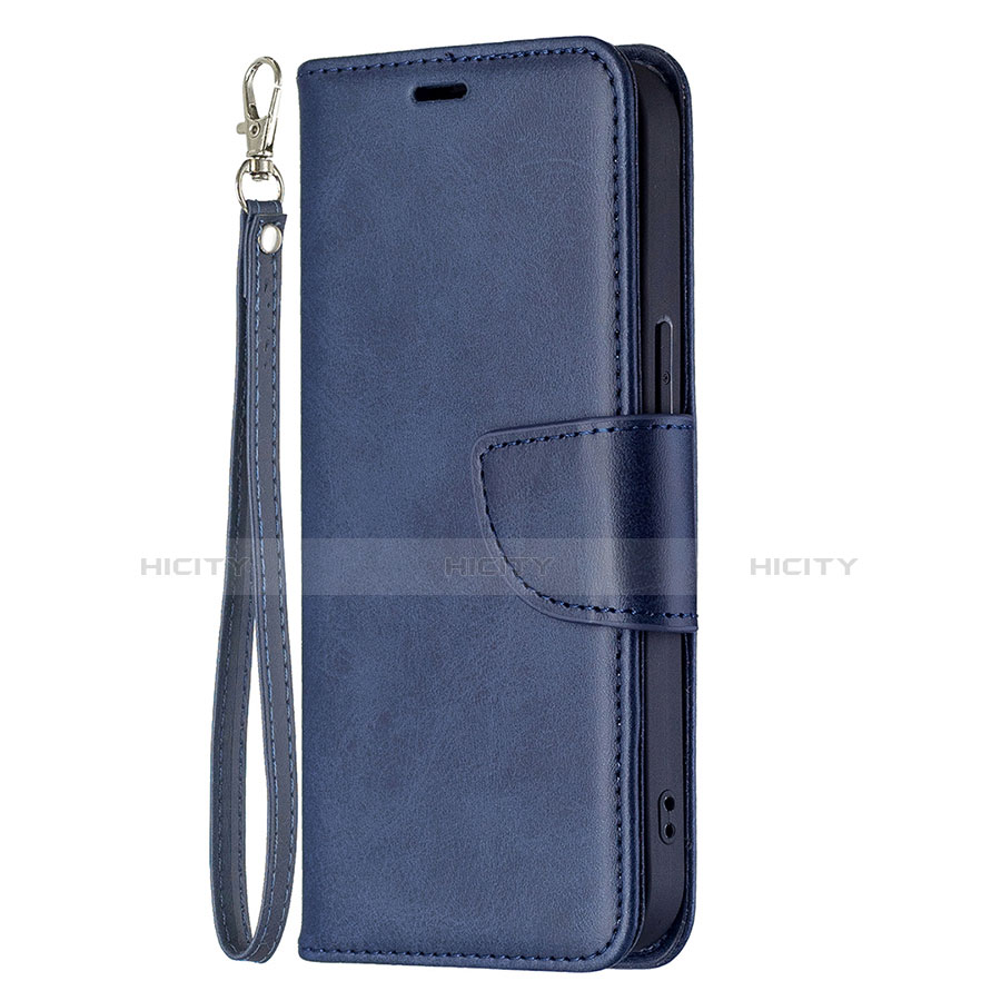 Coque Portefeuille Livre Cuir Etui Clapet L01 pour Apple iPhone 13 Bleu Plus