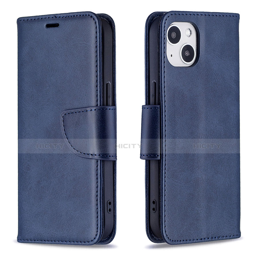 Coque Portefeuille Livre Cuir Etui Clapet L01 pour Apple iPhone 13 Mini Bleu Plus