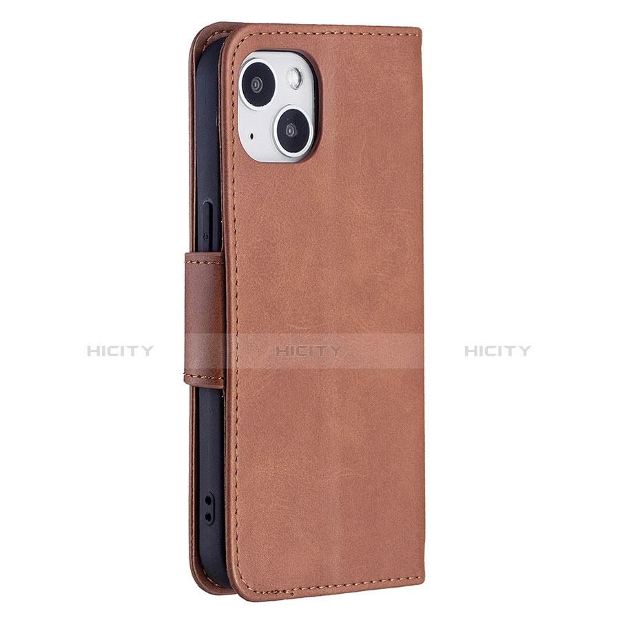 Coque Portefeuille Livre Cuir Etui Clapet L01 pour Apple iPhone 13 Mini Marron Plus