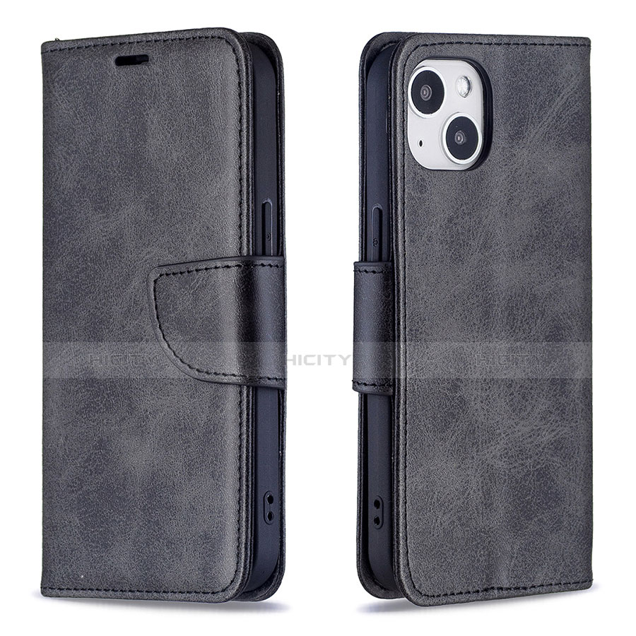 Coque Portefeuille Livre Cuir Etui Clapet L01 pour Apple iPhone 13 Mini Noir Plus