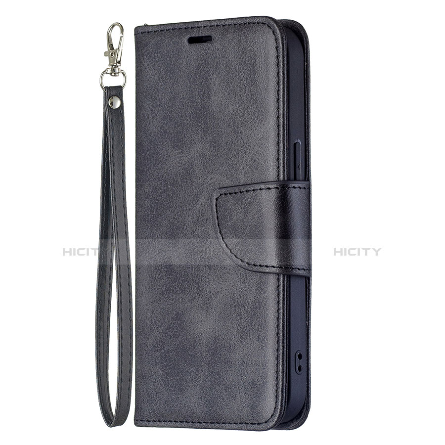 Coque Portefeuille Livre Cuir Etui Clapet L01 pour Apple iPhone 13 Mini Noir Plus