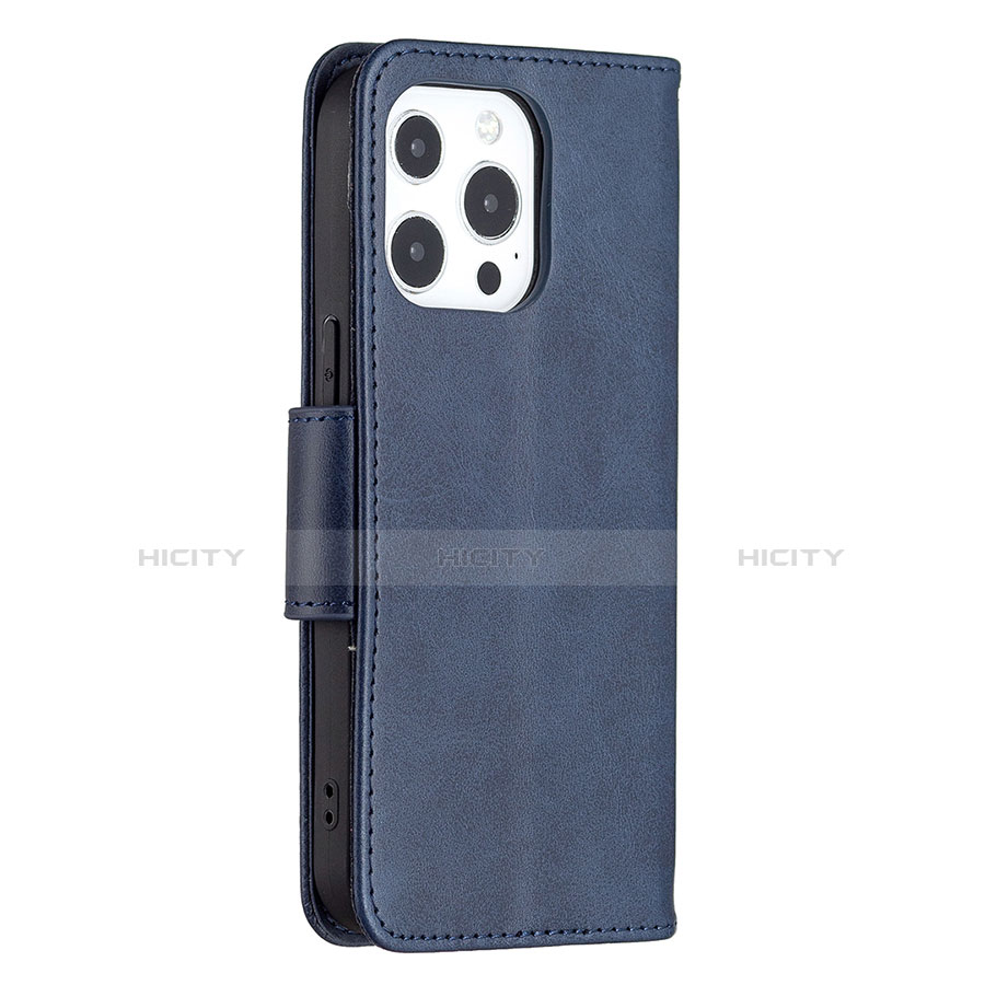 Coque Portefeuille Livre Cuir Etui Clapet L01 pour Apple iPhone 13 Pro Bleu Plus