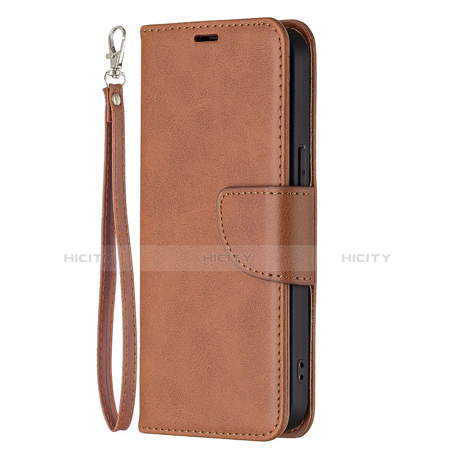 Coque Portefeuille Livre Cuir Etui Clapet L01 pour Apple iPhone 13 Pro Max Marron Plus