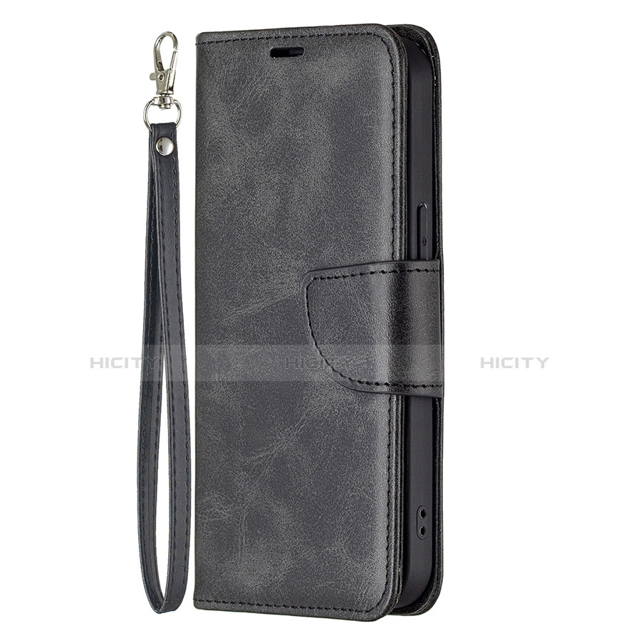 Coque Portefeuille Livre Cuir Etui Clapet L01 pour Apple iPhone 13 Pro Noir Plus