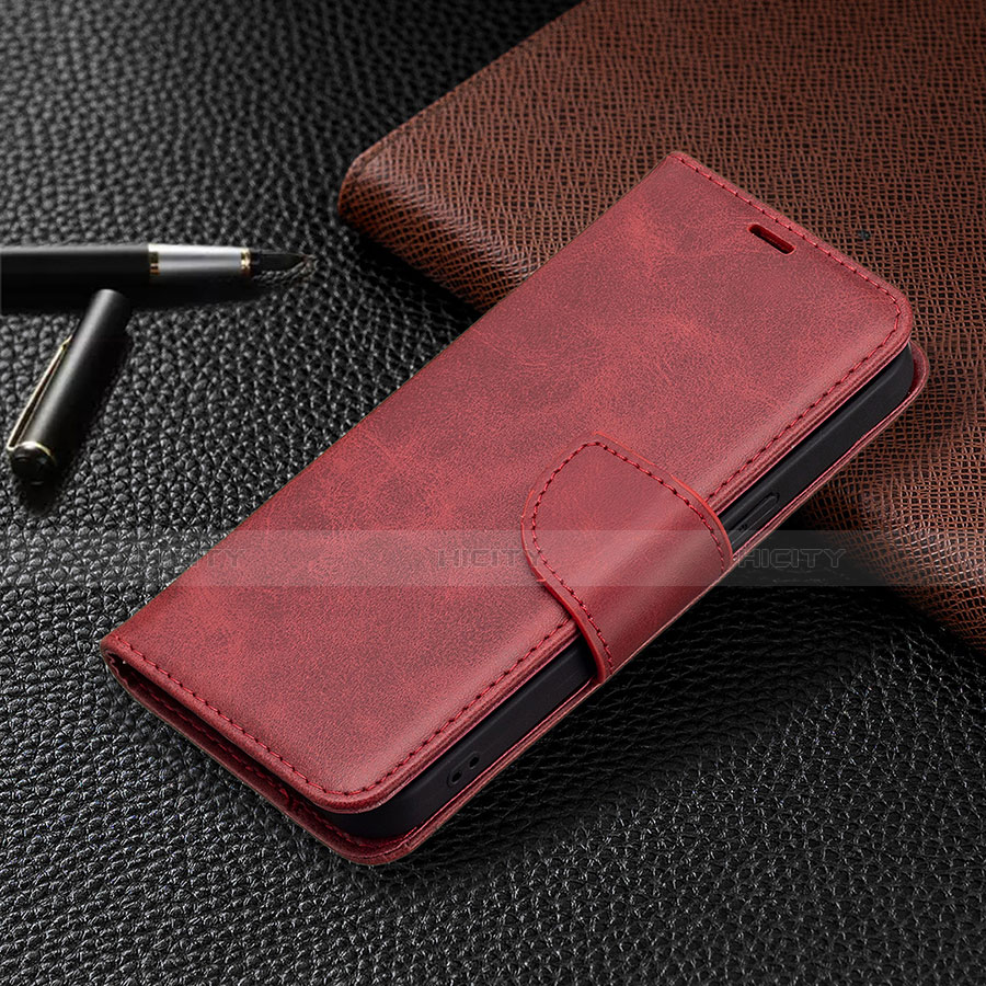 Coque Portefeuille Livre Cuir Etui Clapet L01 pour Apple iPhone 13 Pro Rouge Plus