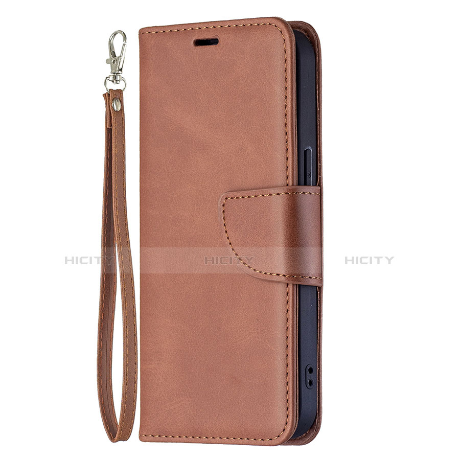 Coque Portefeuille Livre Cuir Etui Clapet L01 pour Apple iPhone 14 Plus Marron Plus