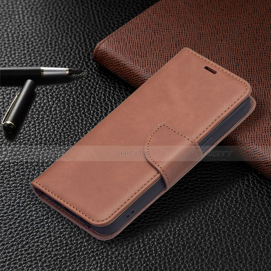 Coque Portefeuille Livre Cuir Etui Clapet L01 pour Apple iPhone 14 Plus Marron Plus