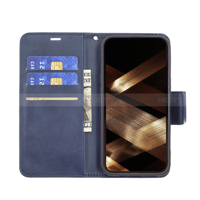 Coque Portefeuille Livre Cuir Etui Clapet L01 pour Apple iPhone 14 Pro Bleu Plus