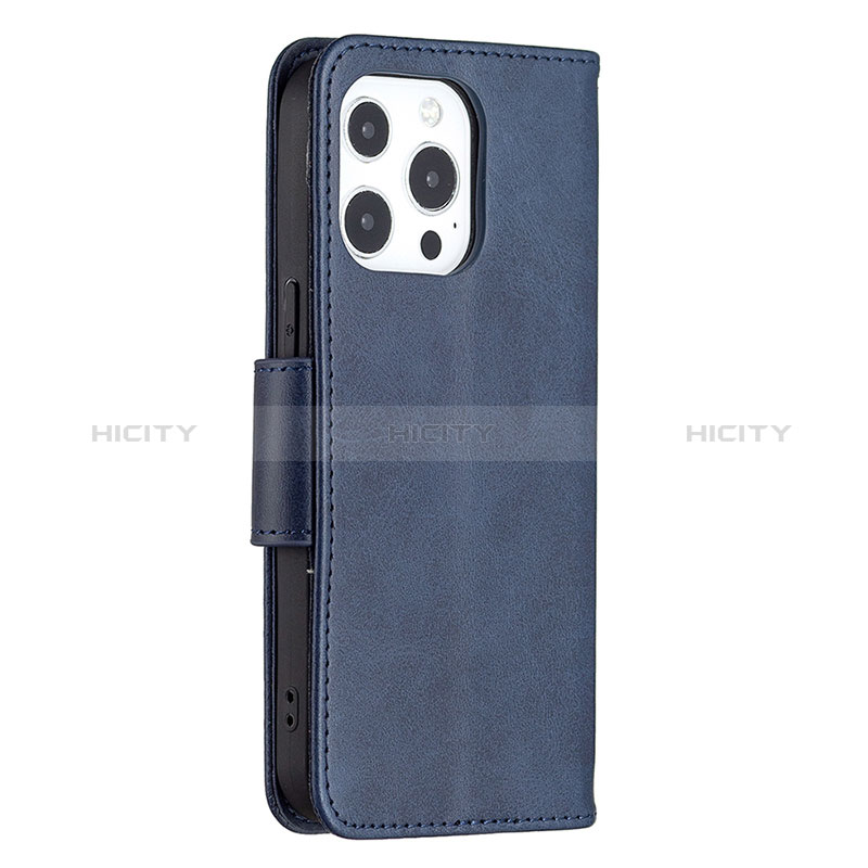 Coque Portefeuille Livre Cuir Etui Clapet L01 pour Apple iPhone 14 Pro Bleu Plus