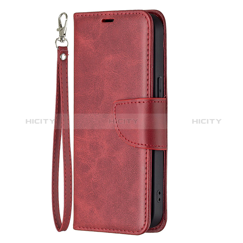 Coque Portefeuille Livre Cuir Etui Clapet L01 pour Apple iPhone 14 Pro Max Rouge Plus