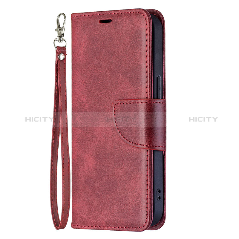 Coque Portefeuille Livre Cuir Etui Clapet L01 pour Apple iPhone 15 Plus Rouge Plus