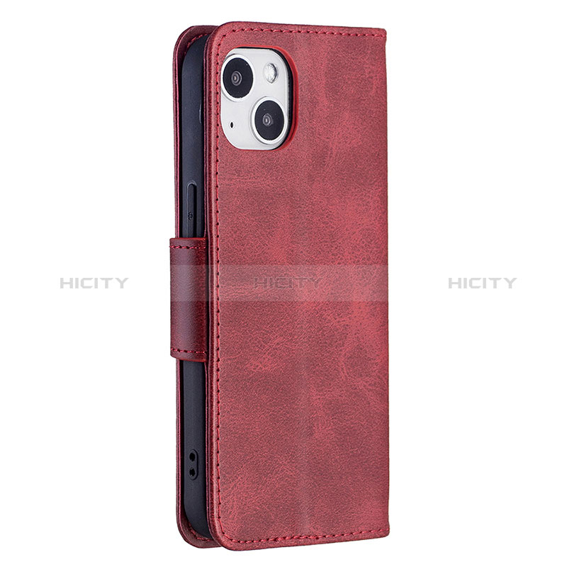 Coque Portefeuille Livre Cuir Etui Clapet L01 pour Apple iPhone 15 Plus Rouge Plus